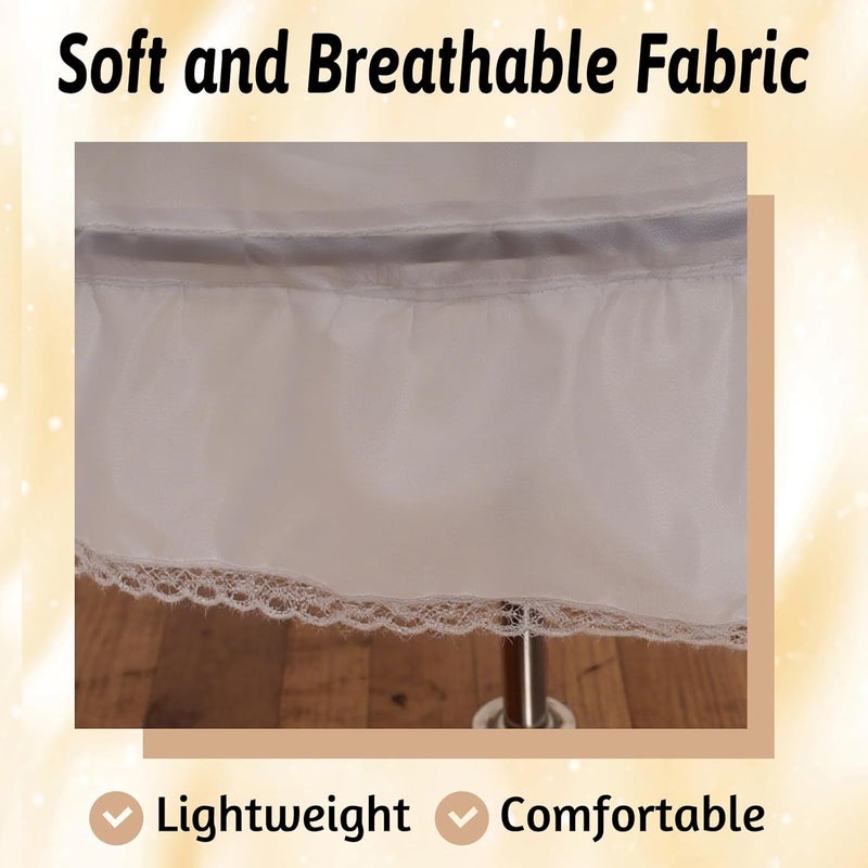 Gvhntk Girls Petticoat Underskirt with 3 Hoops Full Slip Skirt Petticoats for Crinoline Ball Gown - Image 3